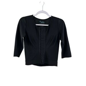 Marena Recovery Compression Vest Black 3/4 Sleeve Hook Eye Front XL Post Surgery